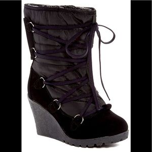 CA Collection by Carrini Black Wedge Boots